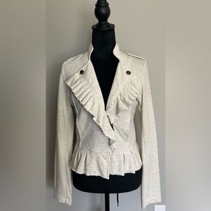 Adorable zip up sweatshirt jacket with ruffles